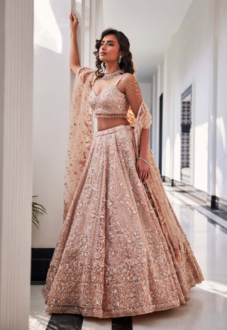 Veda pink embroidered lehenga set