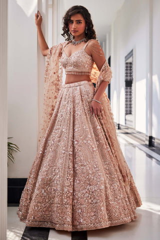 Veda pink embroidered lehenga set