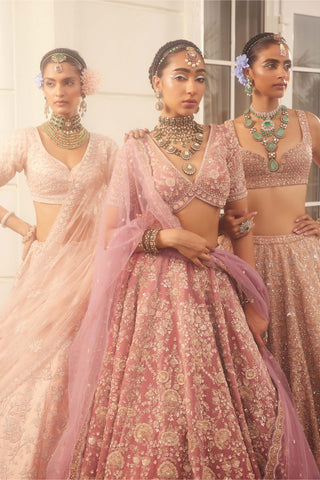 Kundan mauve embroidered lehenga set