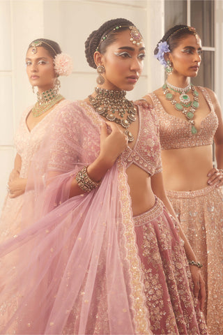 Kundan mauve embroidered lehenga set