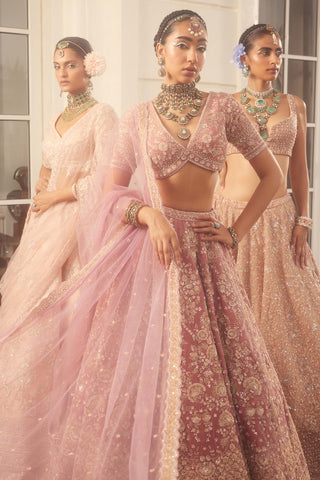 Kundan mauve embroidered lehenga set