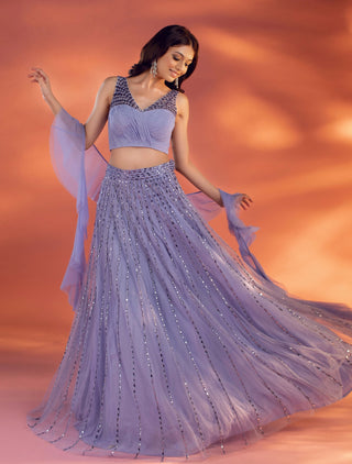 Prue blue lehenga set