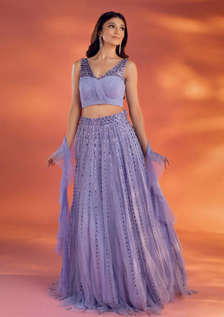 Prue blue lehenga set