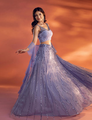 Prue blue lehenga set