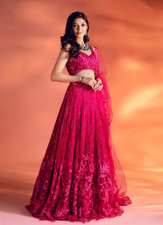 Krissa magenta lehenga set