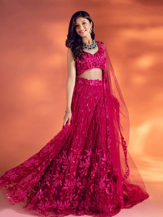 Krissa magenta lehenga set