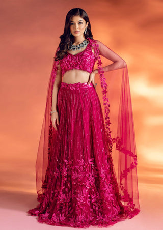 Krissa magenta lehenga set