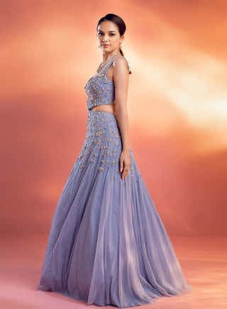 Aubrey blue embellished gown