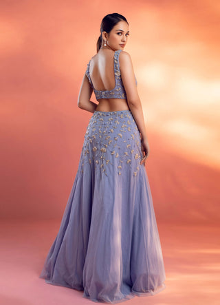 Aubrey blue embellished gown