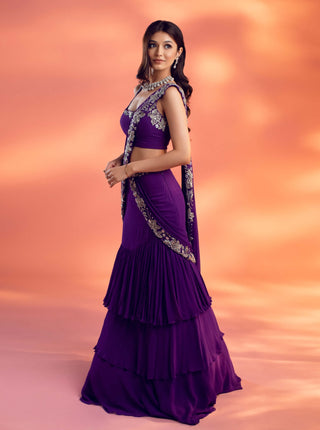 Terra purple saree and blouse