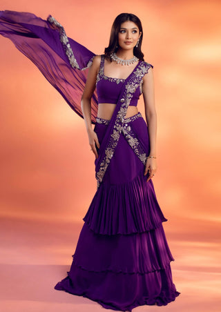 Terra purple saree and blouse