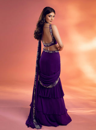 Terra purple saree and blouse