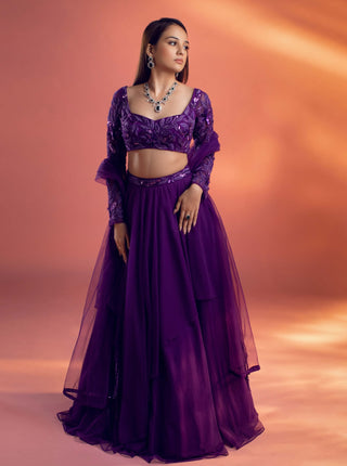 Nelle purple lehenga set