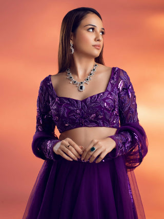 Nelle purple lehenga set