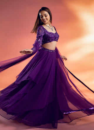 Nelle purple lehenga set