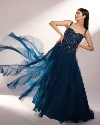 Vista deep teal gown