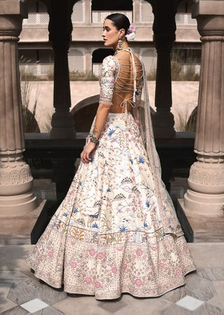 Ivory shikargah lehenga set