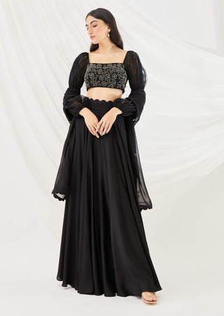 Midnight billow & breeze lehenga set