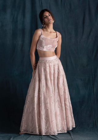 Pale blush pink lehenga set