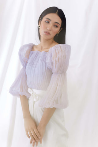 Lilac billow sleeve top