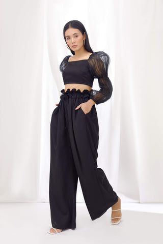 Midnight scallop detail pants