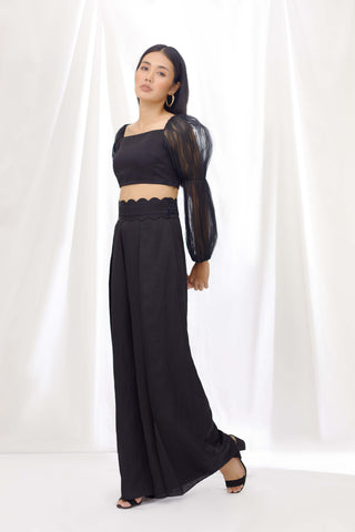 Midnight black drawstring pants