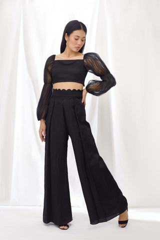 Midnight black drawstring pants