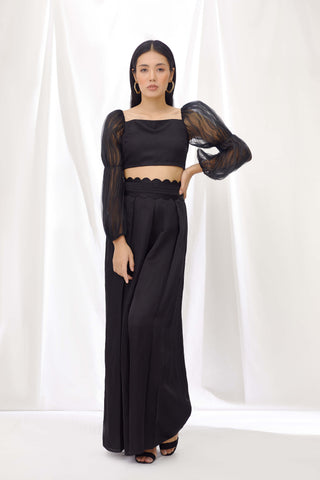 Midnight black drawstring pants