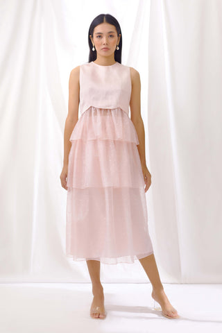 Rosewater peplum top and skirt