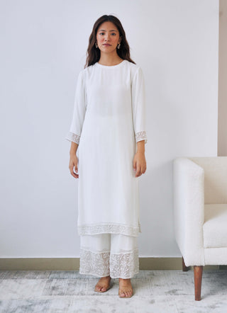 Cloud white georgette kurta set