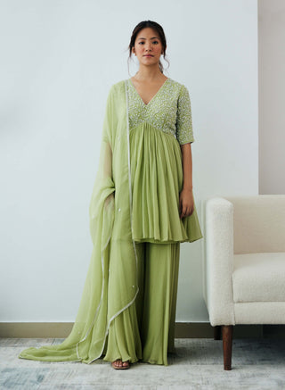 New leaf green sharara set