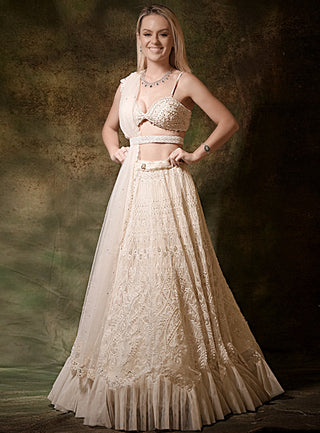 Ivory pearl lehenga set