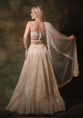 Ivory pearl lehenga set