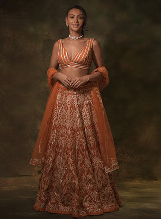 Rust gota lehenga set