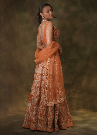 Rust gota lehenga set