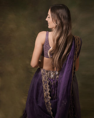 Chevron purple lehenga set