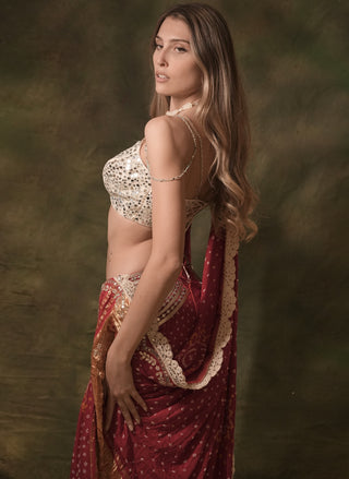 Red bandhani lehenga set