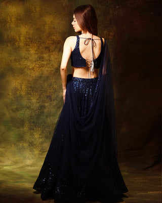 Blue sequins lehenga set