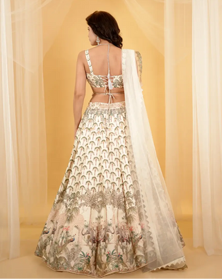 Ivory enchanted lehenga set