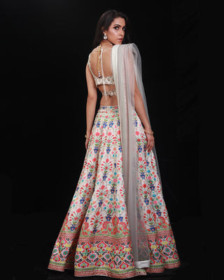 Shehnaz ivory printed lehenga set