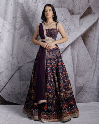 Purple paradise printed lehenga set