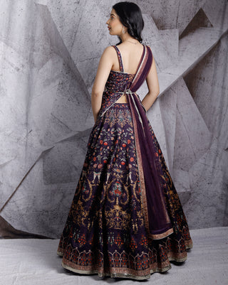 Purple paradise printed lehenga set