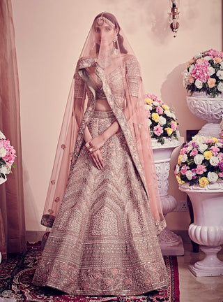 Sage green embroidered lehenga set