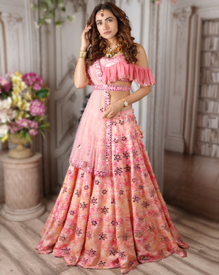 Tal dal pink tie & dye lehenga set