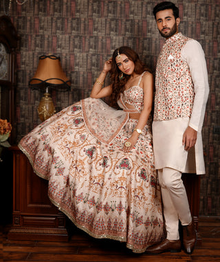 Ivory paradise printed lehenga set