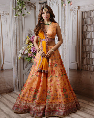 Sunshine light orange lehenga set