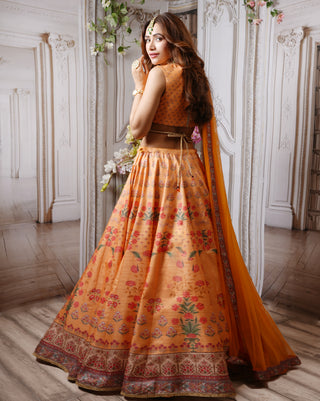 Sunshine light orange lehenga set