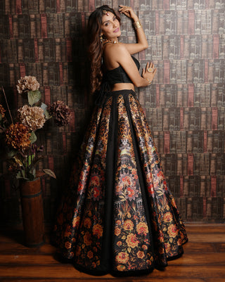 Black paradise lehenga and blouse