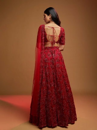 Kresta red lehenga set