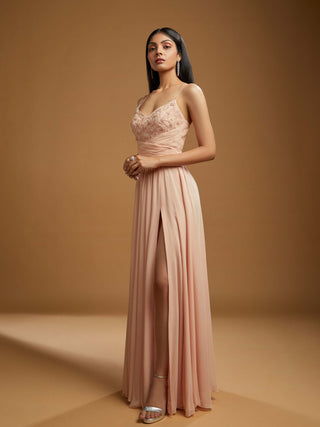 Delphine peach gown